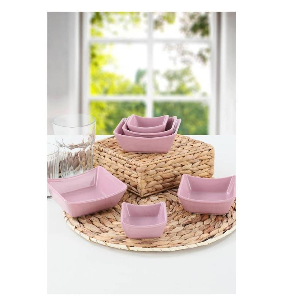 Set d'assiettes à sauce, rouge, céramique