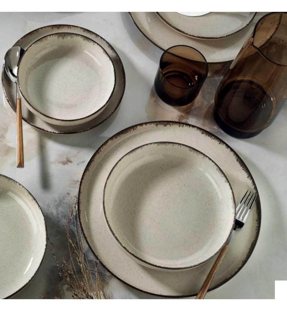 Service de table, 18 pièces, cannelle, porcelaine