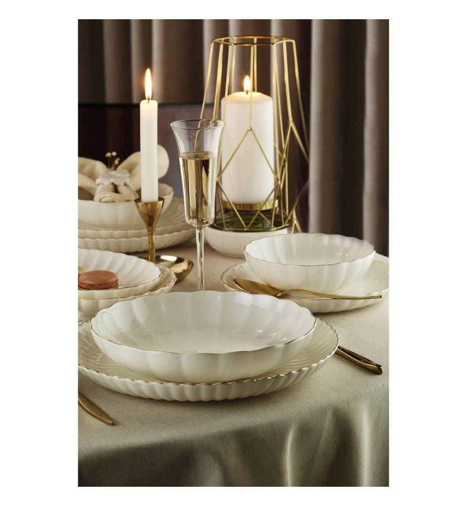 Service de table, 24 pièces, multicolore, 100% porcelaine