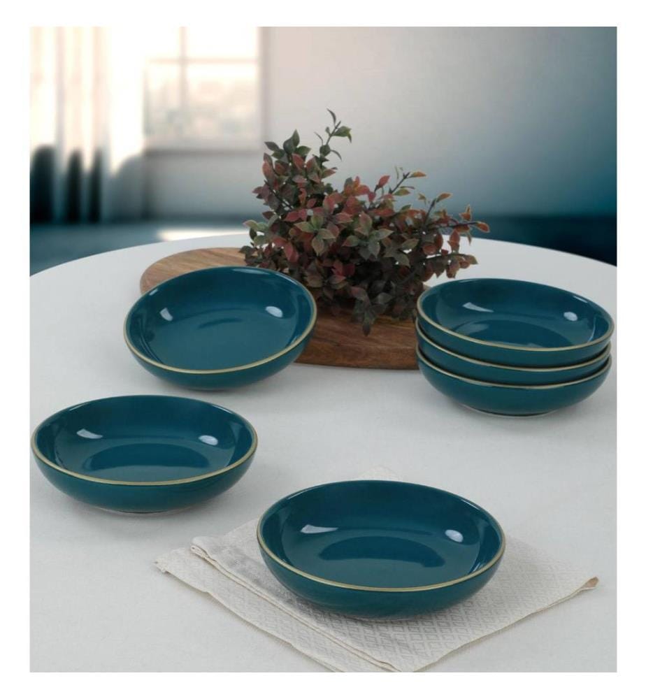Set de bols à sauce, 6 pièces, bleu pétrole, céramique, n'absorbe pas l'eau