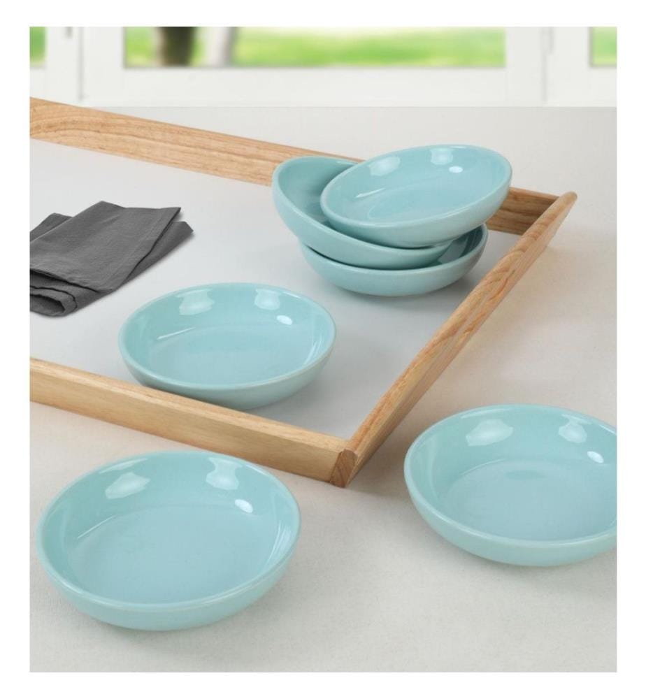 Set de bols à sauce, 6 pièces, turquoise clair, céramique, n'absorbe pas l'eau