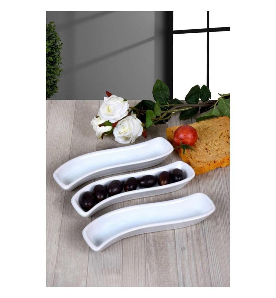 Set de bols, 3 pièces, blanc, céramique, n'absorbe pas l'eau