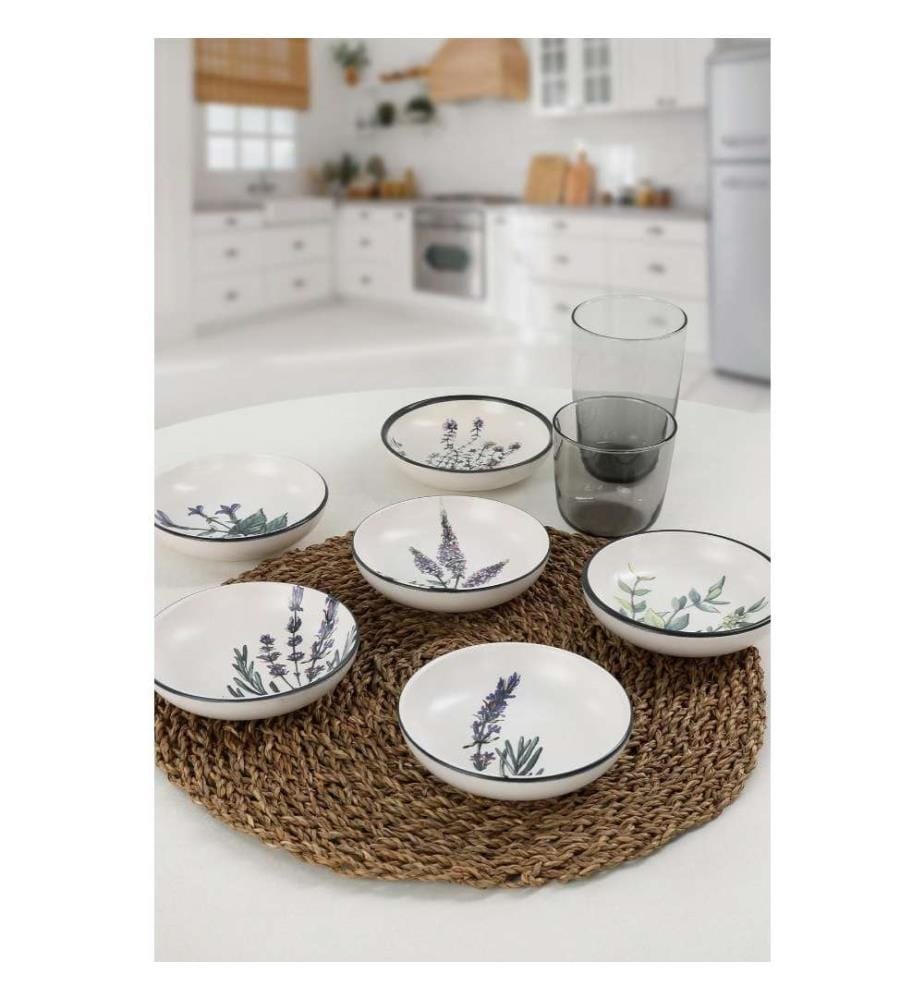 Set de bols à sauce, 6 pièces, blanc, vert, violet, noir, grès céramique, n'absorbe pas l'eau