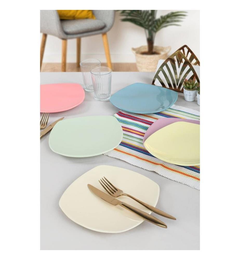 Service à gâteaux, 6 pièces, multicolore, 100% céramique, antibactérien, matériau facile à nettoyer