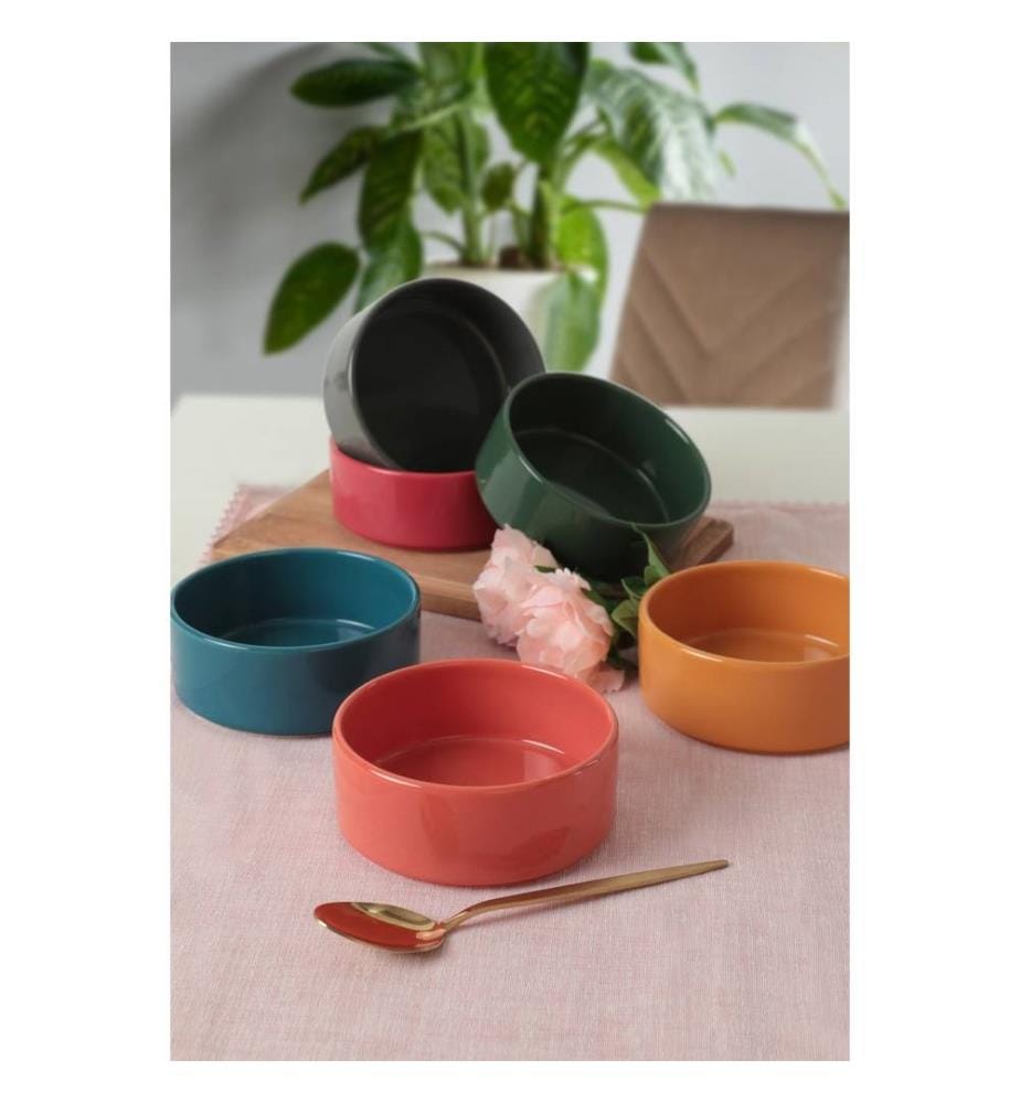 Set de bols, 6 pièces, multicolore, 100% céramique, antibactérien