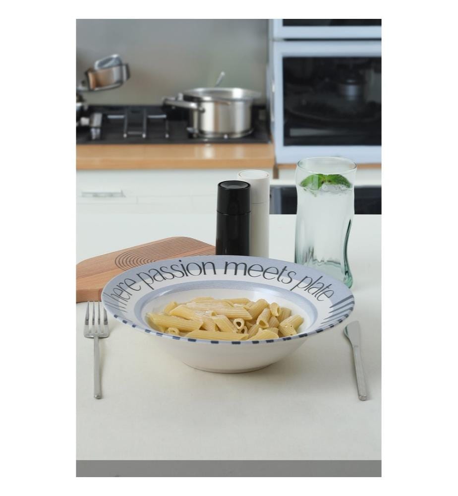 Assiette, Blanche, Bleue, 100% CERAMIQUE