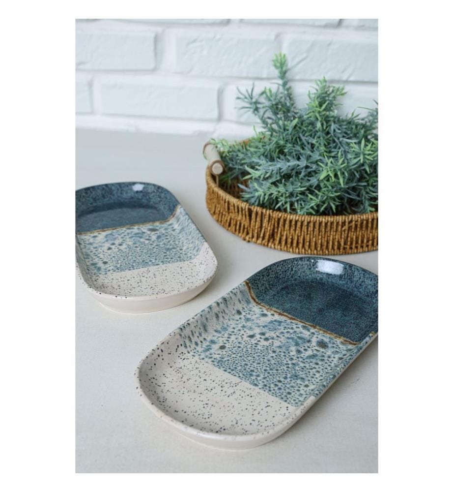 Plat, 2 pièces, crème, 100% CERAMIC STONEWARE