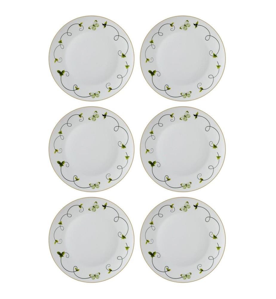 Set d'assiettes de service, 6 pièces, Multicolore, 100% PORCELAINE