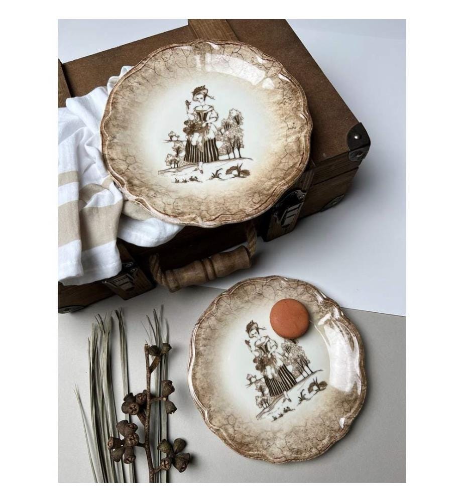 Set d'assiettes à dessert, 6 pièces, Multicolore, 100% PORCELAINE