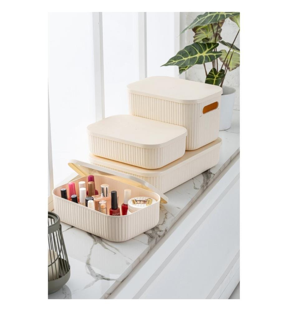 Organisateur de maquillage, beige, 100% PLASTIQUE