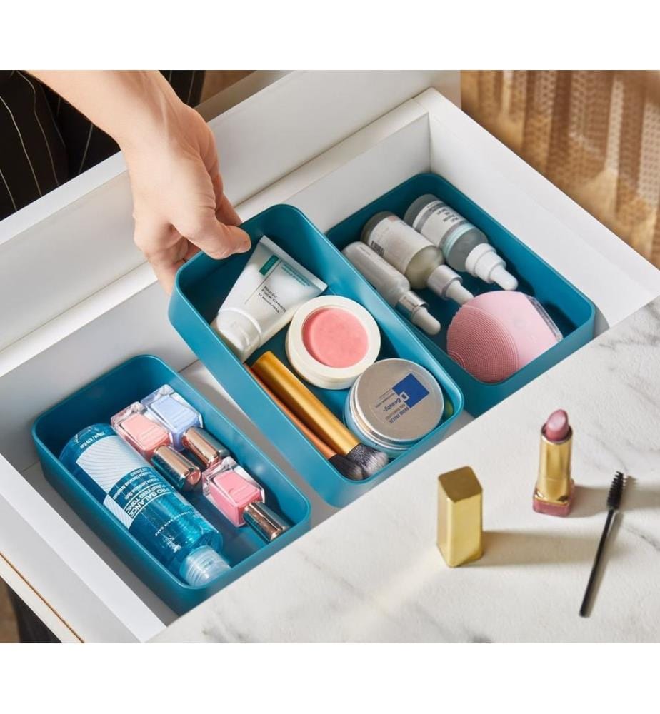 Organisateur de maquillage, Turquoise, 100% PLASTIQUE