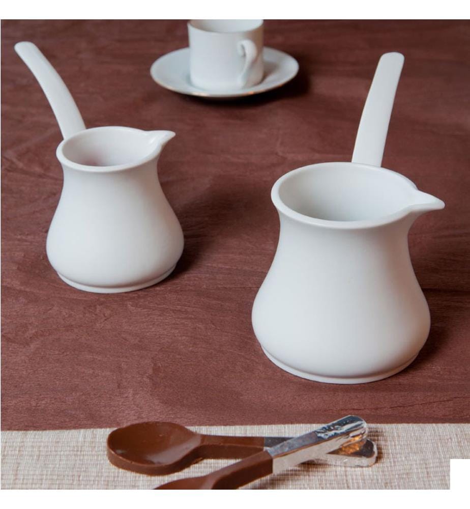 Set de cafetières, 2 pièces, blanc, porcelaine résistante au feu