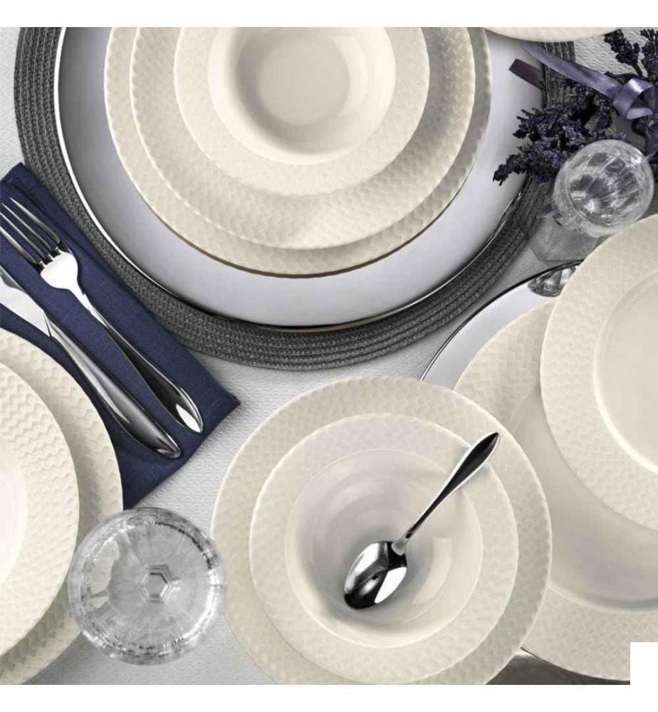 Service de table, 24 pièces, blanc, porcelaine