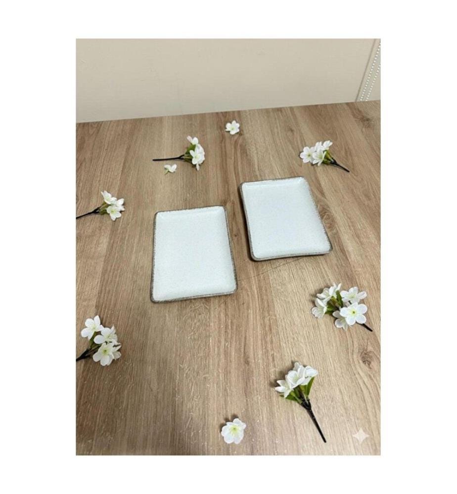 Service de 2 plats, 100 % porcelaine, multicolore