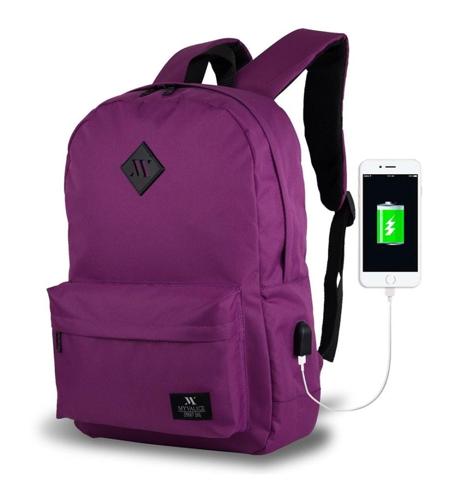 Sacoche pour ordinateur portable, tissu imperméable, prune