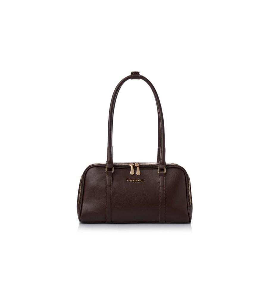 Sac bandoulière, 100 % cuir polyvinyle, marron chocolat