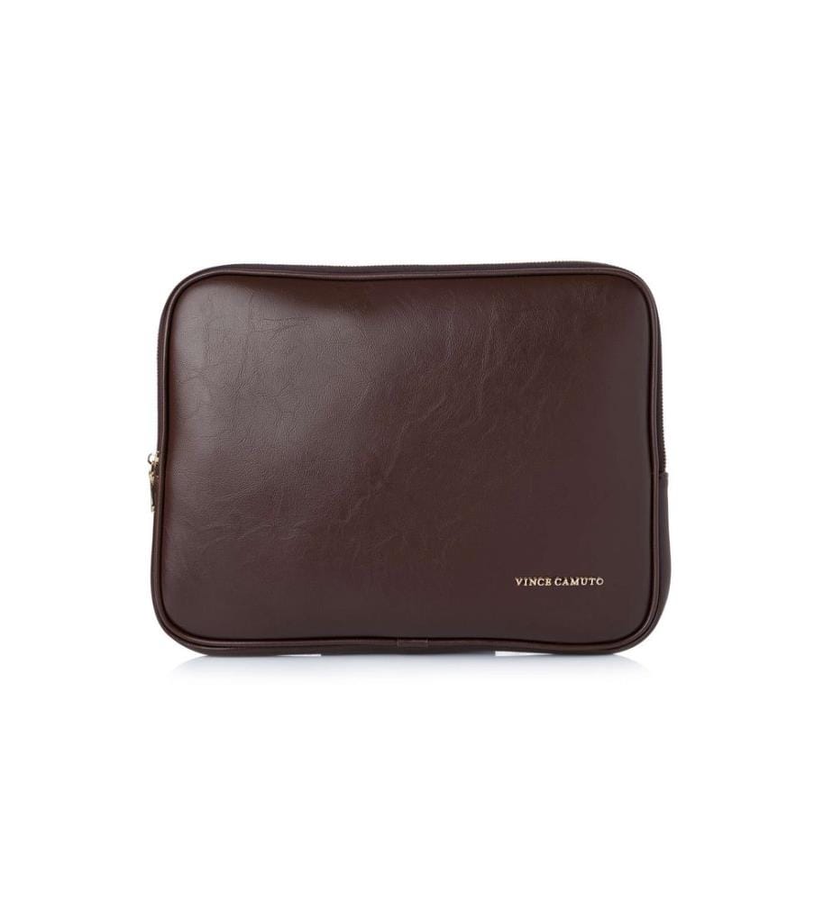 Sacoche pour ordinateur portable, 100 % cuir polyvinyle, marron