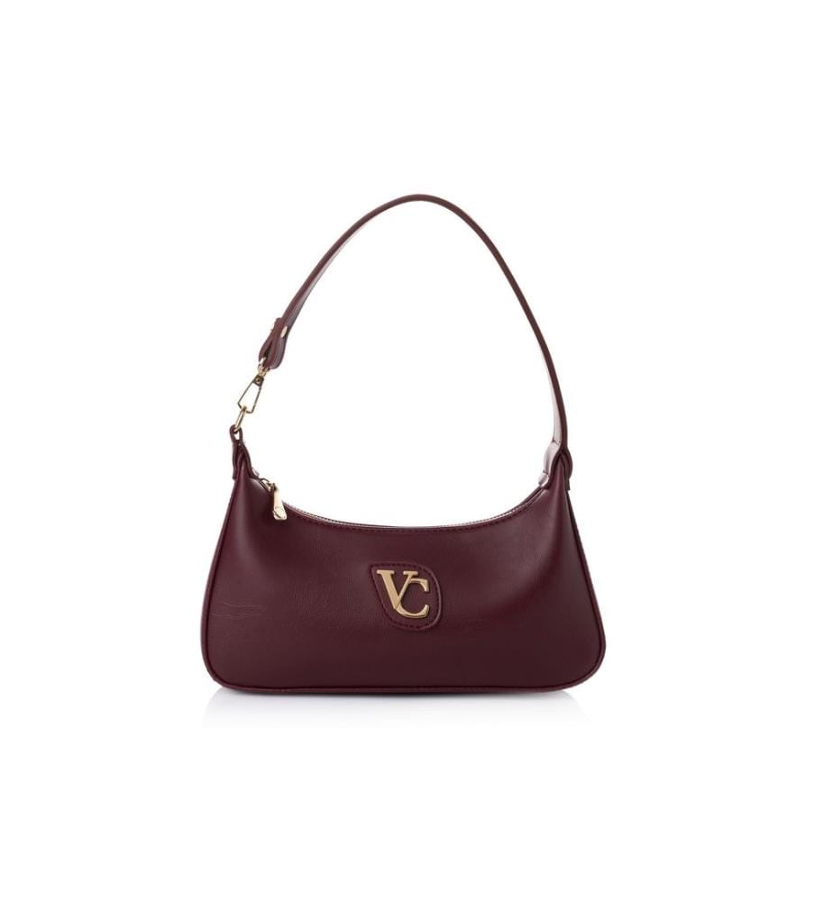 Sac bandoulière, 100 % cuir polyvinyle, bordeaux