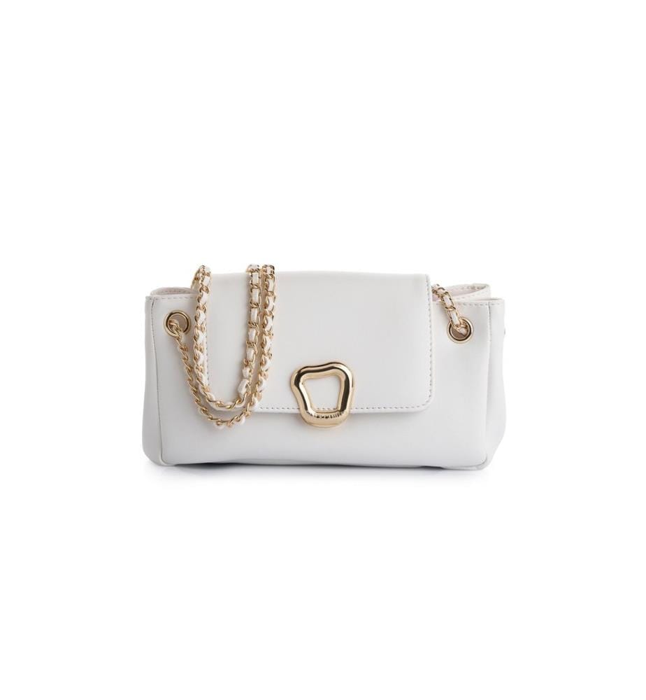 Sac bandoulière, 100 % cuir polyvinyle, blanc
