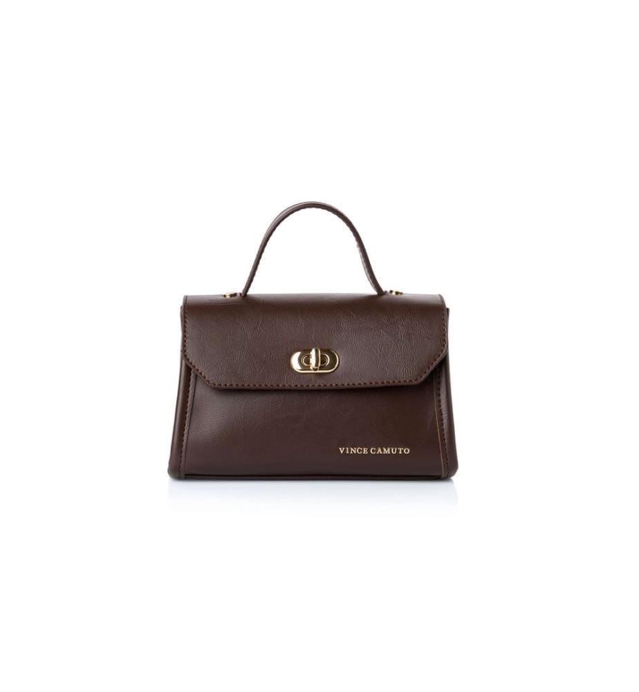 Mini-sac, 100 % cuir polyvinyle, marron chocolat