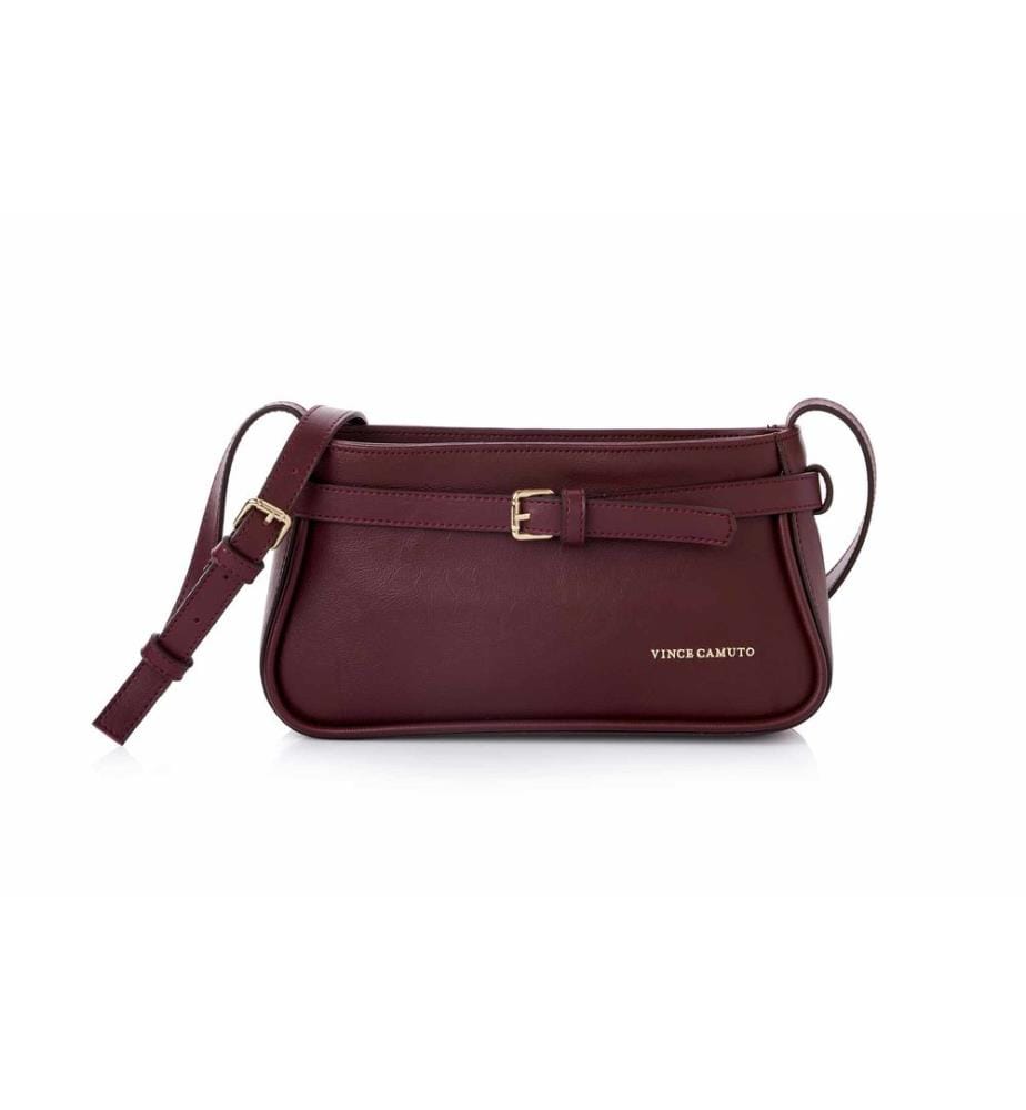 Sac bandoulière, 100 % cuir polyvinyle, bordeaux