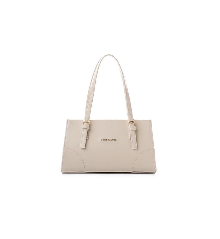 Sac bandoulière, 100 % cuir polyvinyle, crème
