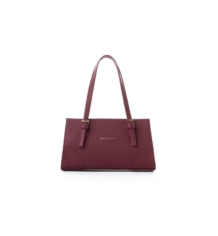 Sac bandoulière, 100 % cuir polyvinyle, bordeaux