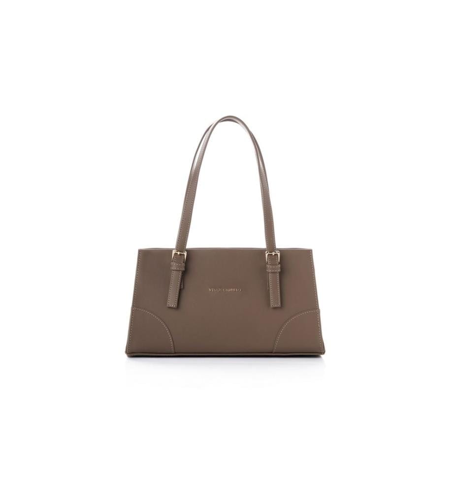 Sac bandoulière, 100 % cuir polyvinyle, vison foncé