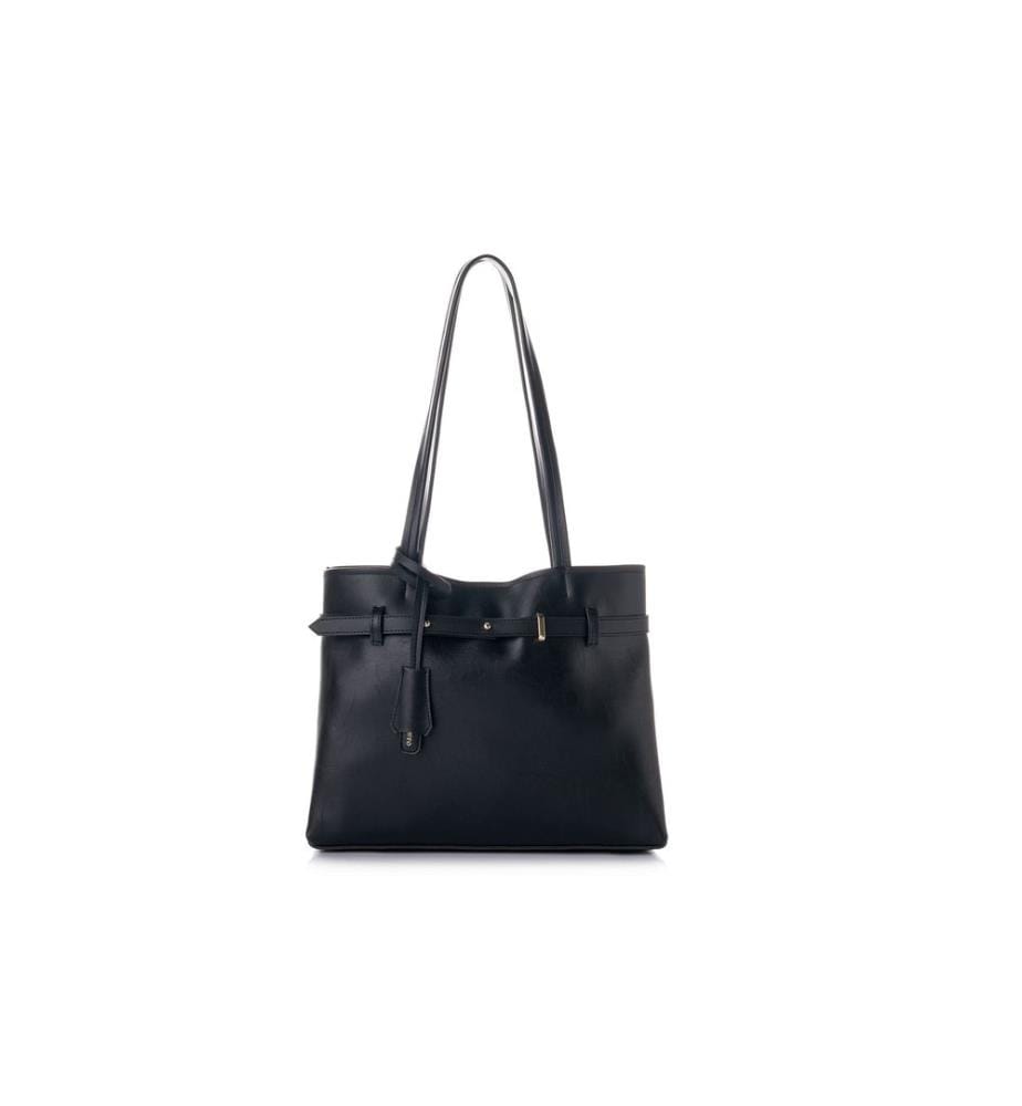 Sac bandoulière, 100 % cuir polyvinyle, noir