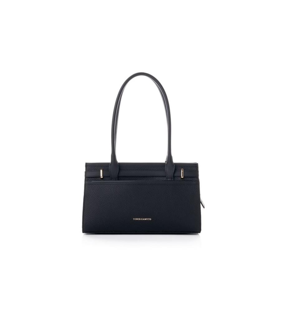 Sac bandoulière, 100 % cuir polyvinyle, noir