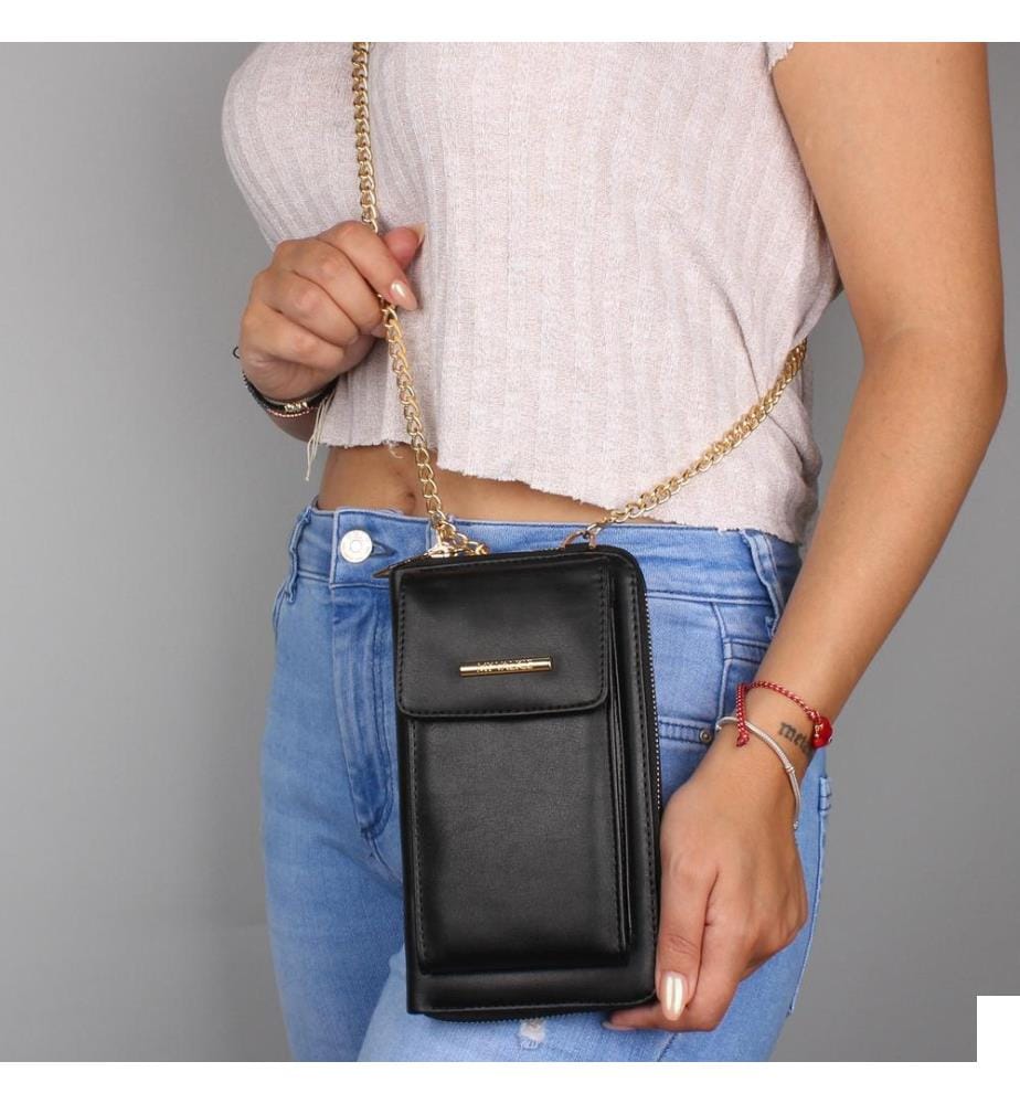 Portefeuille en cuir noir