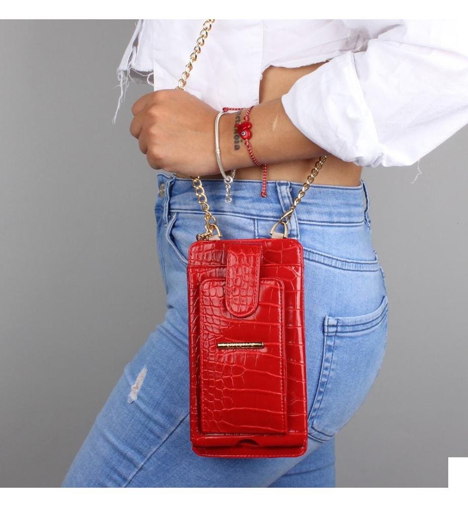 Portefeuille en cuir rouge
