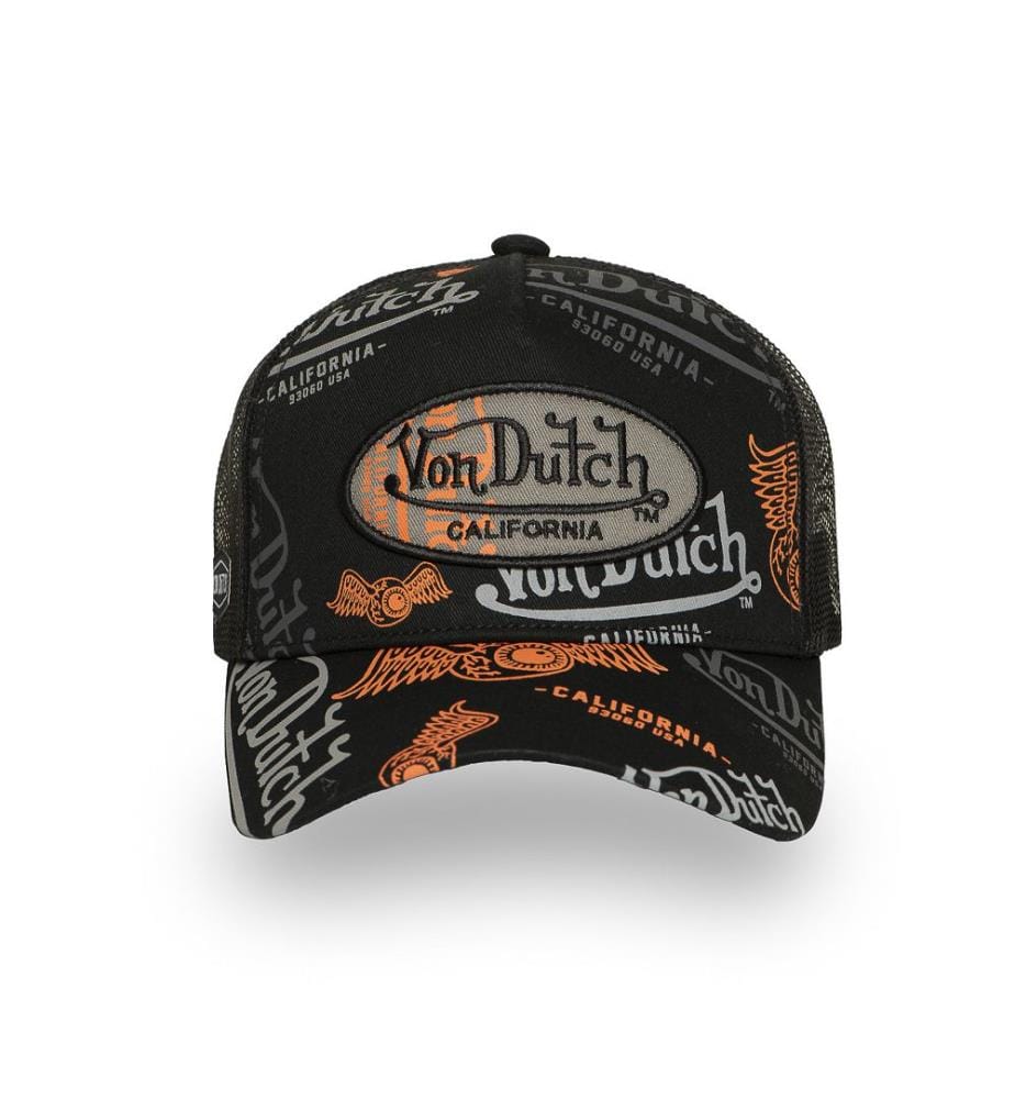 Casquette - Noir, Orange et Gris
