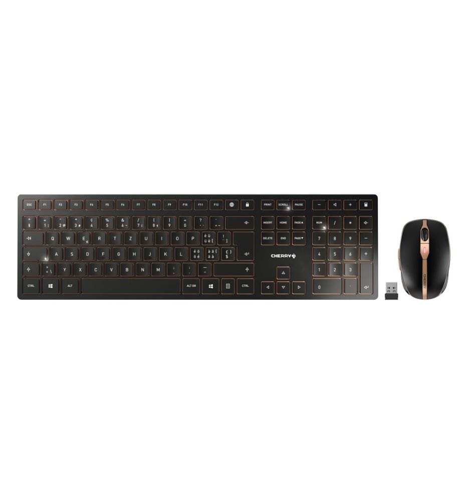 Set clavier-souris Cherry DW 9100 Slim Noir / Bronze