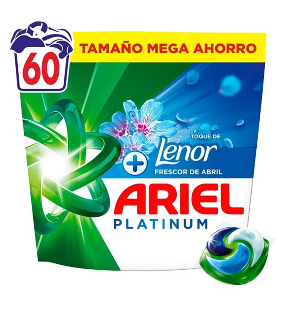 2 x Capsules Lessive Platinum + Touch of Lenor April Fresh  60 Capsules