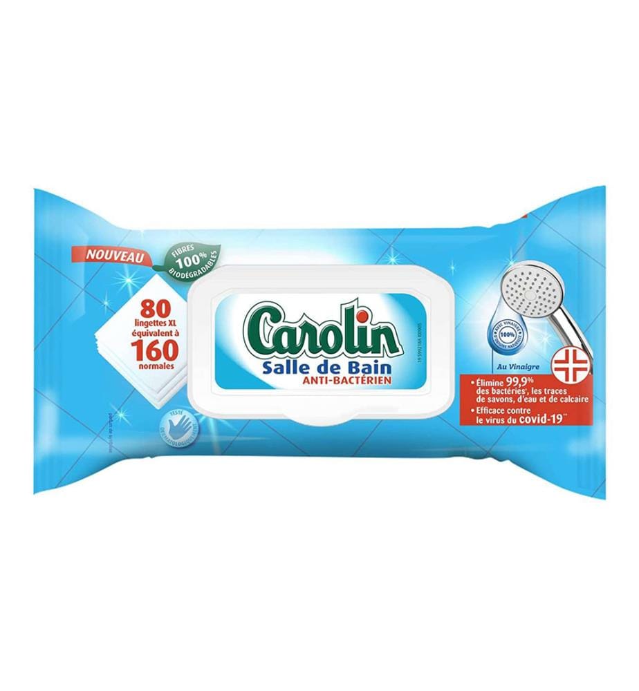 10 x Lingettes Nettoyantes XL Salle de Bain Antibactériennes Vinaigre  80 Pièces