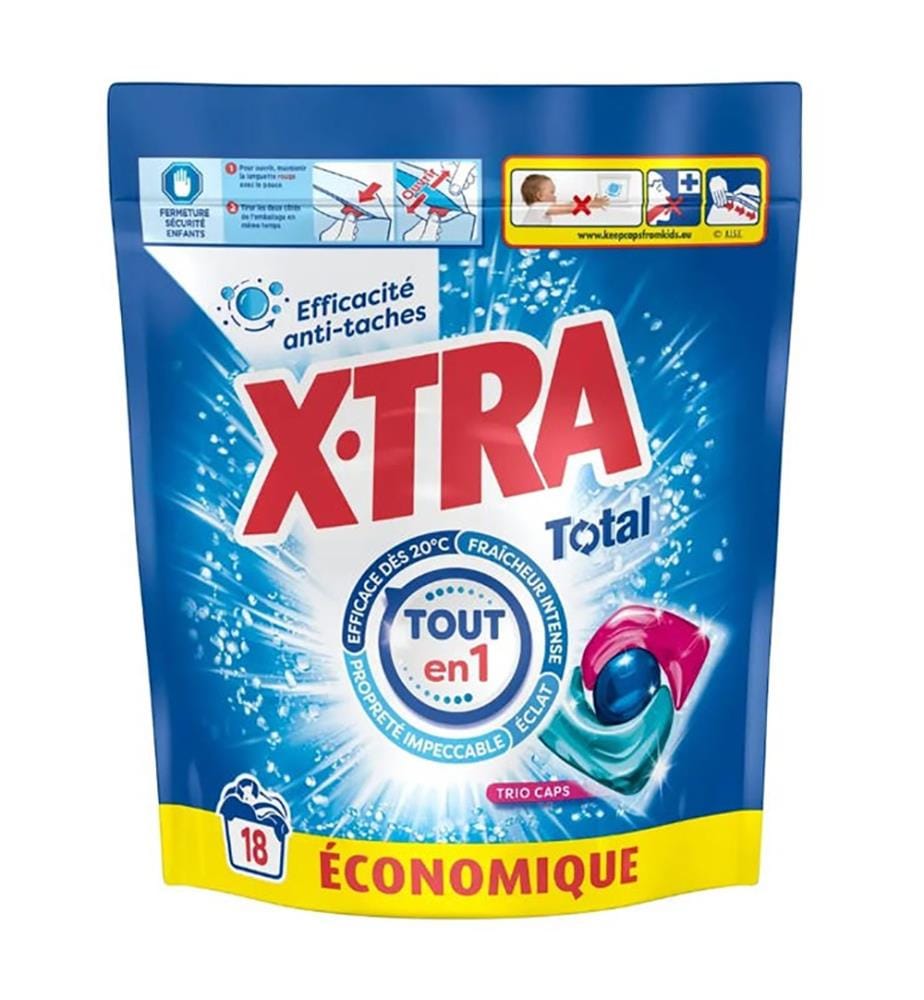 6 x Pods Lessive Total 4+1 Trio Caps  216 g (18 Lavages)