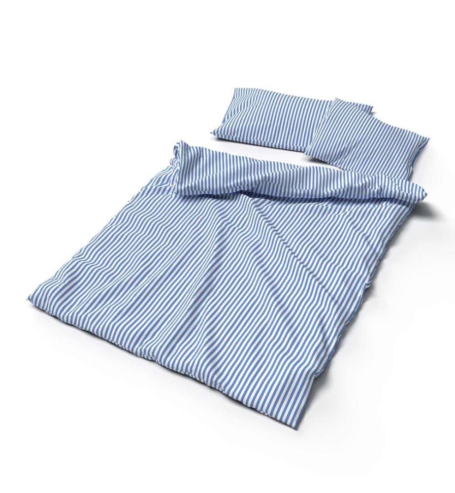 Parure de lit en bambou à rayures bleues - 200 x 210 cm