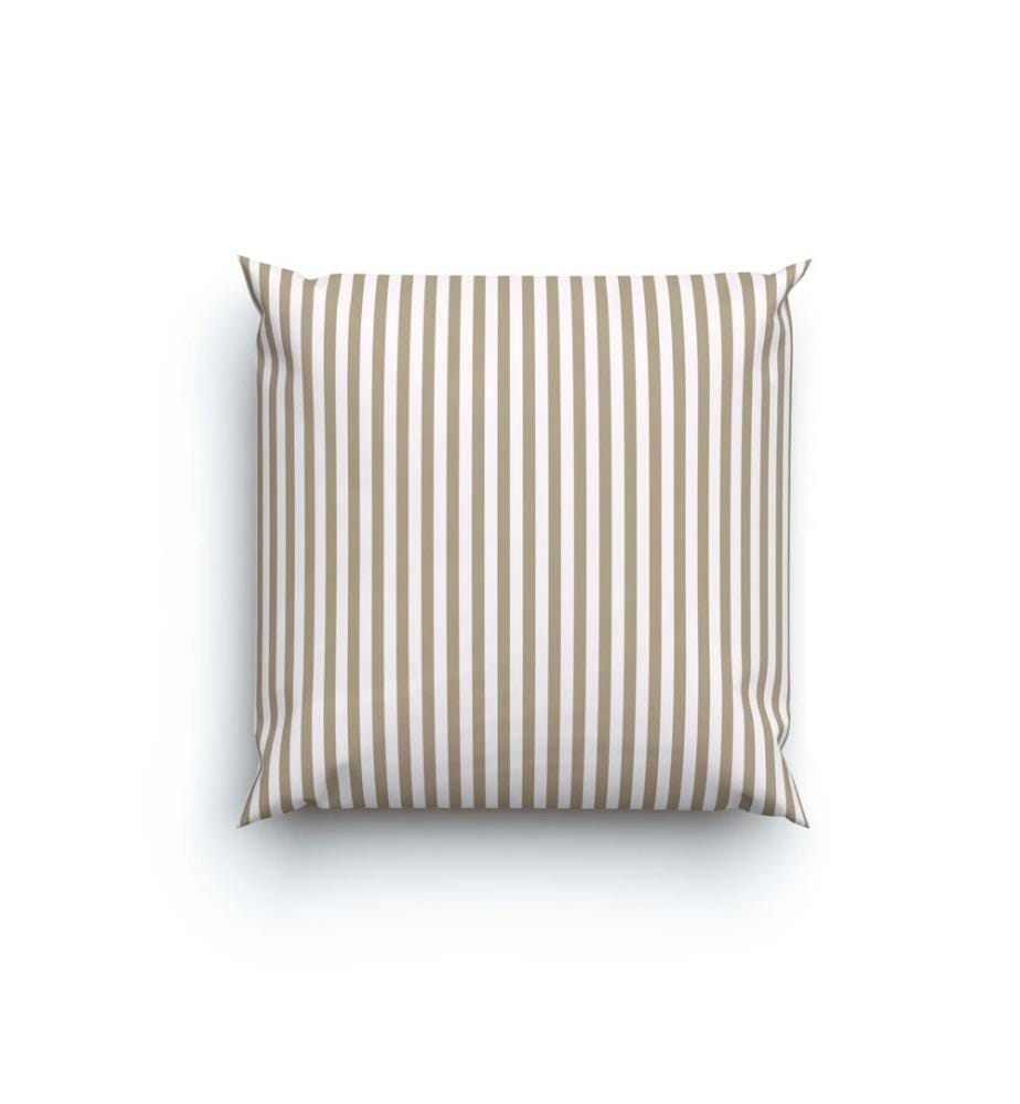 Parure de lit en bambou à rayures gris-beige - 65 x 65 cm