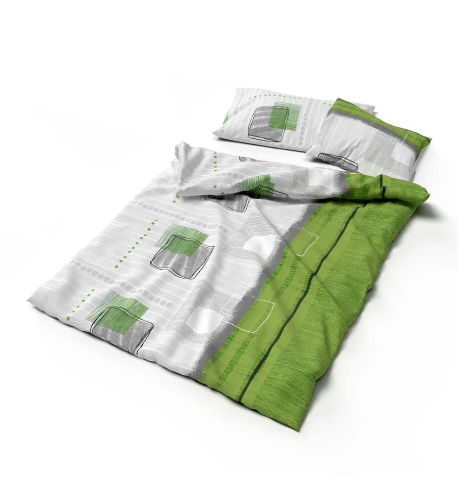 Parure de lit en bambou Talinas verte - 200 x 210 cm