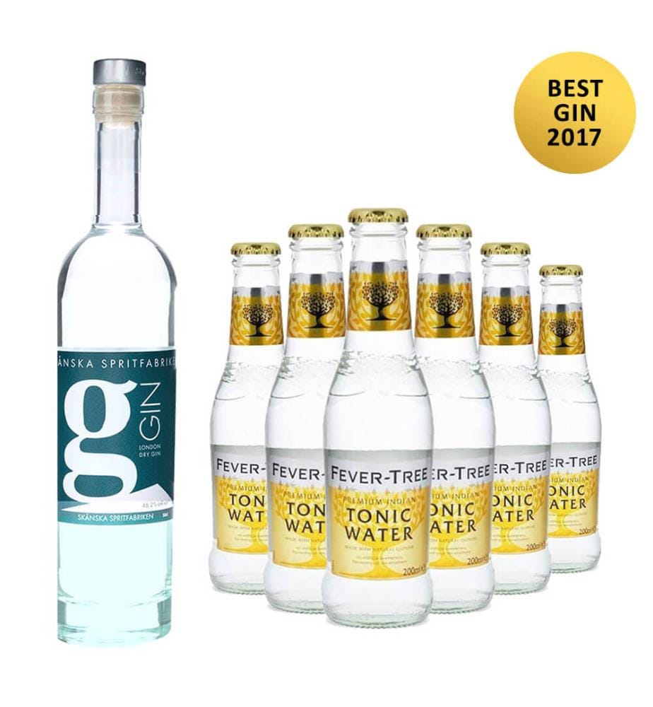 Spritfabrikens 'G' Gin + 6 Fever-Tree Indian Tonic - 50 cl + 6 x 20 cl