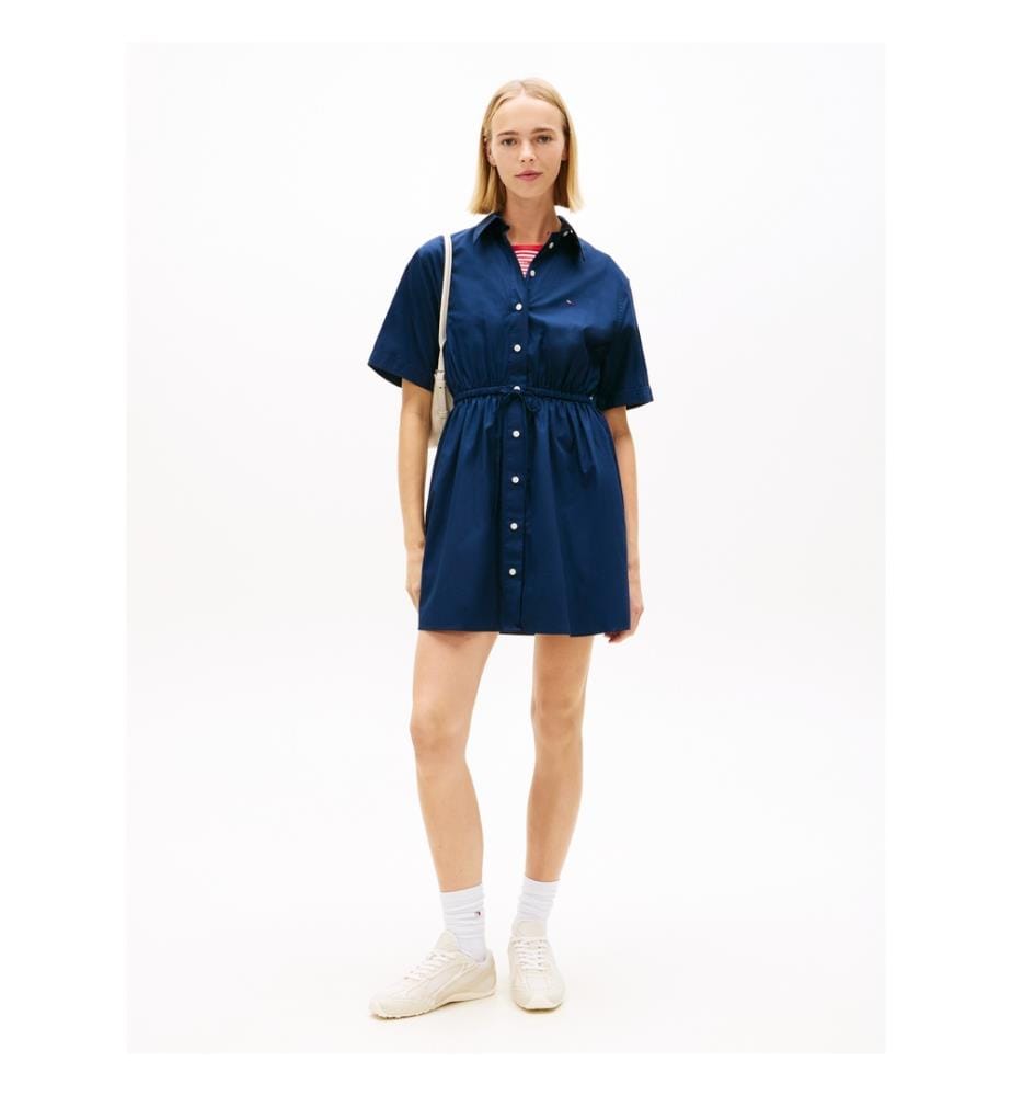 Robe Chemise Courte - Bleu Foncé