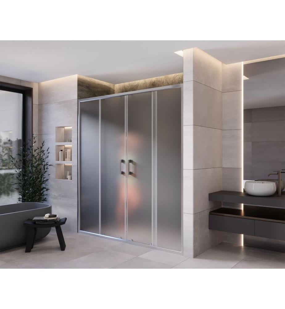 Cabine de douche, 100 % verre trempé, gris, transparent, 167 x 189
