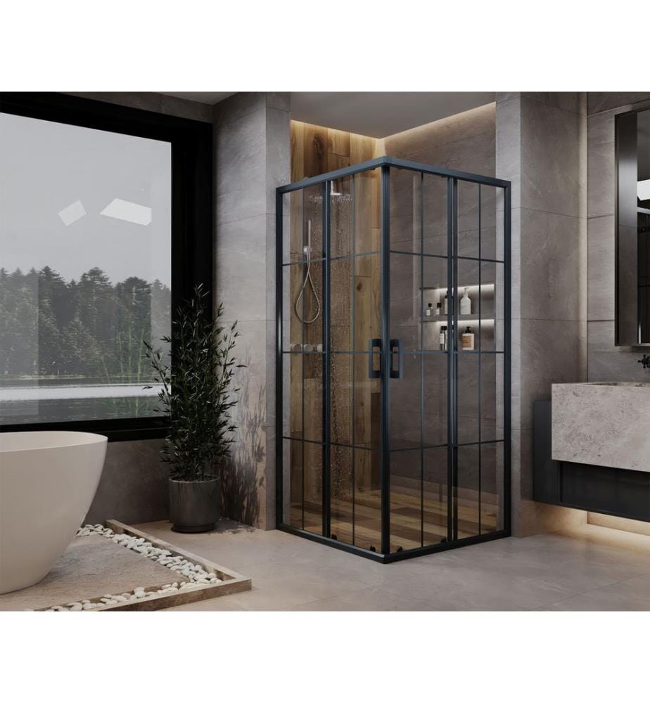 Cabine de douche, 100 % verre trempé, anthracite, transparent, 80 x 189 x 100