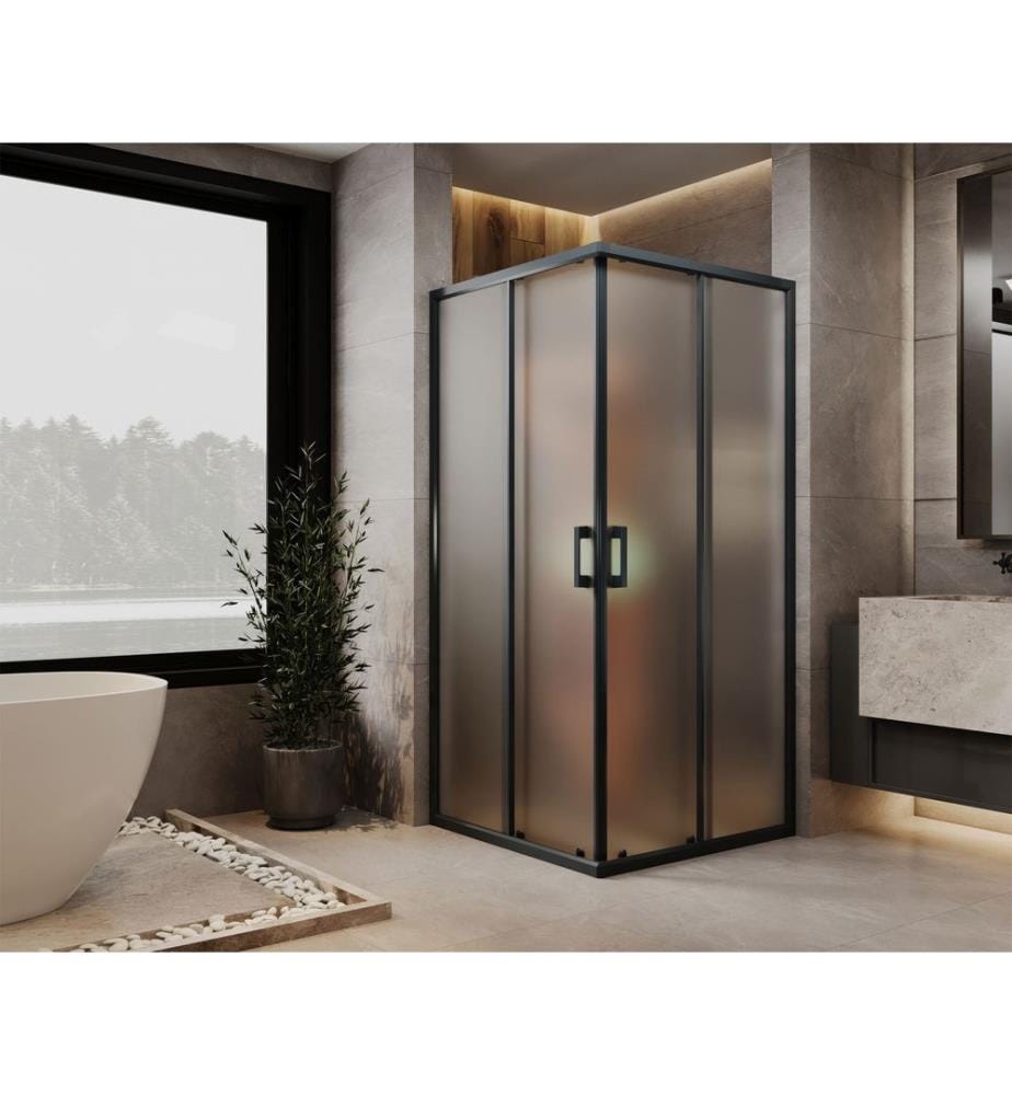 Cabine de douche, 100 % verre trempé, anthracite, transparent, 75 x 189 x 75