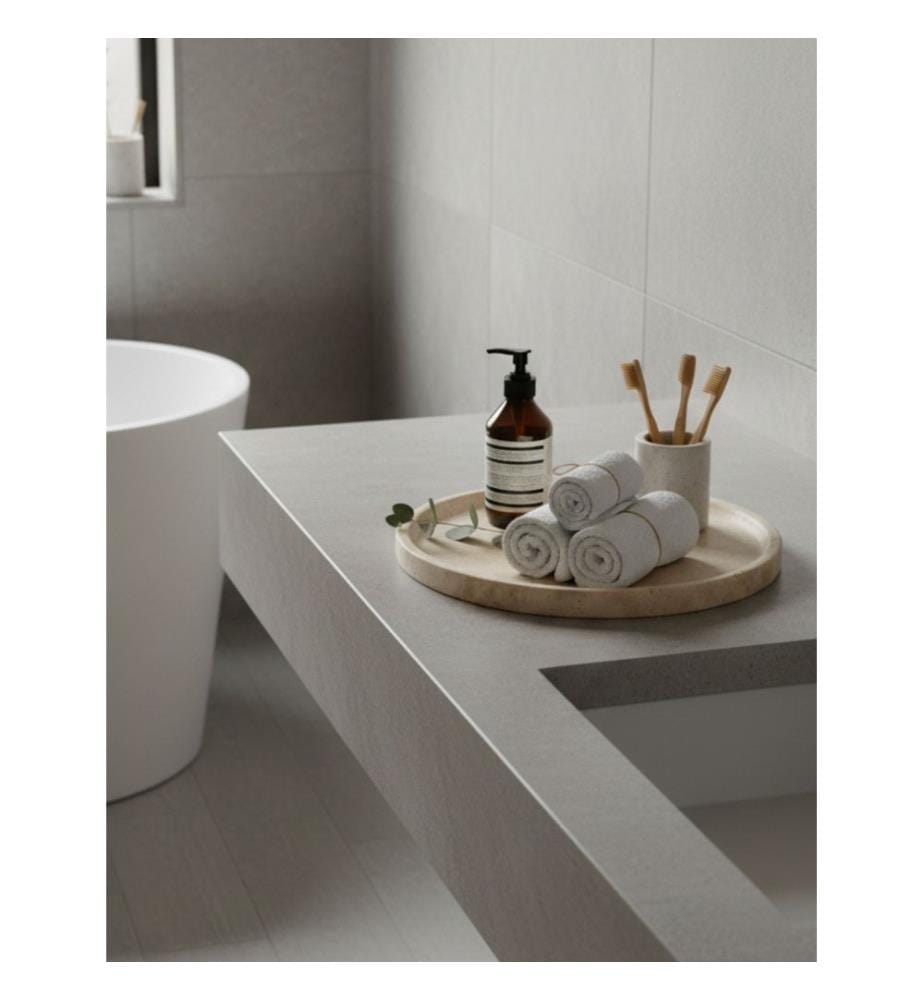 Plateau en marbre travertin 100 %, beige