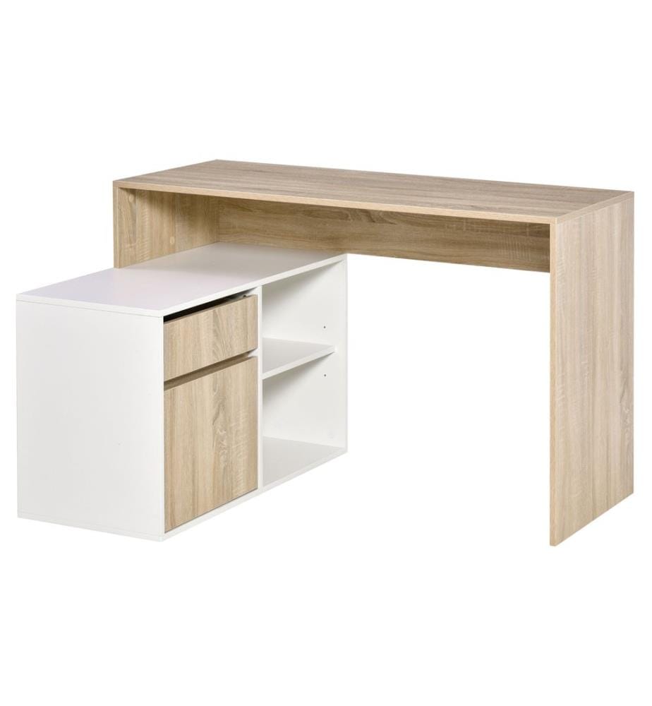 Bureau d'angle, bureau d'ordinateur, bureau de bureau avec étagère 120 x 92 x 75,5 cm