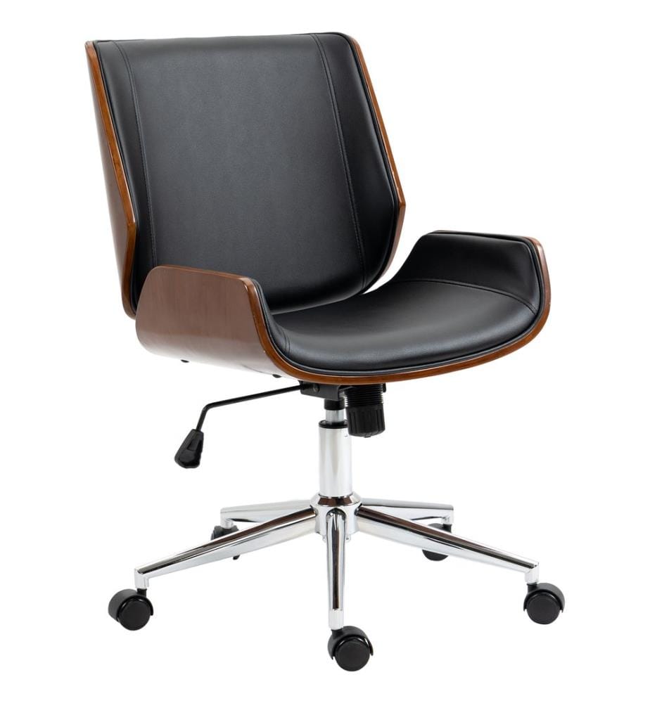 Chaise de bureau avec fonction bascule - Chaise d'ordinateur ergonomique - Noire