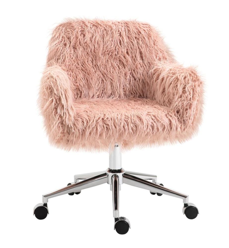 Fauteuil de maquillage / Fauteuil de bureau avec revêtement en fausse fourrure