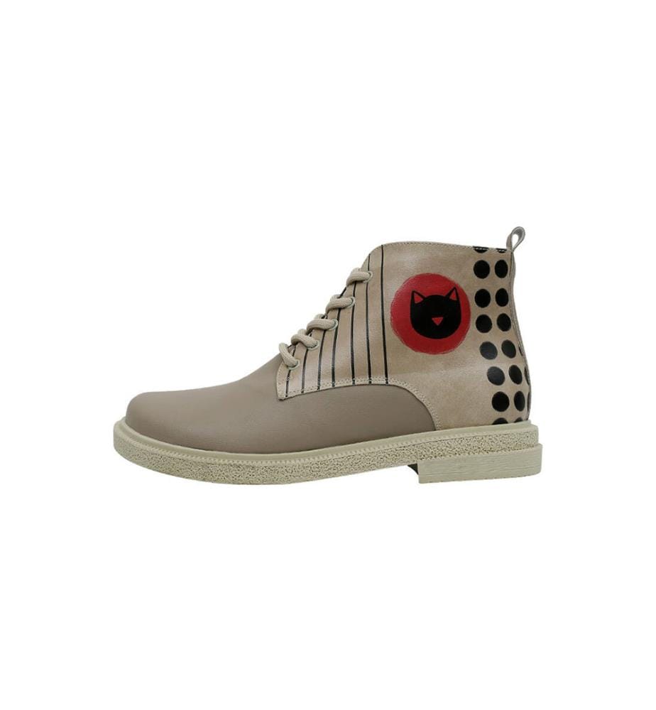 Bottines en Cuir Végétal beige - Dots and Cats Design